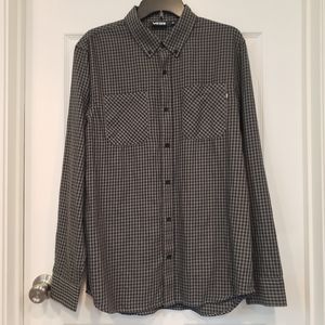 Vans Gingham Checkered Button Down Long Sleeve Shirt Mens Size Medium Grunge